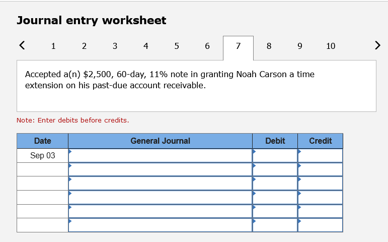 a time extension on the past-due account receivable of Mulan Co. Sep.