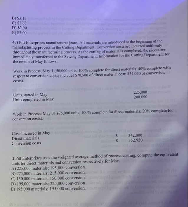to materials and 55% complete as conversion Units started and completed: 110.000,