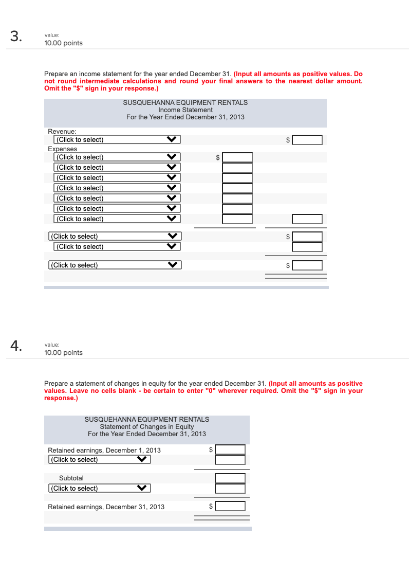 come Summary Rental Equipment Cash Accounts Receivable Prepaid Rent Unexpired Insurance exp