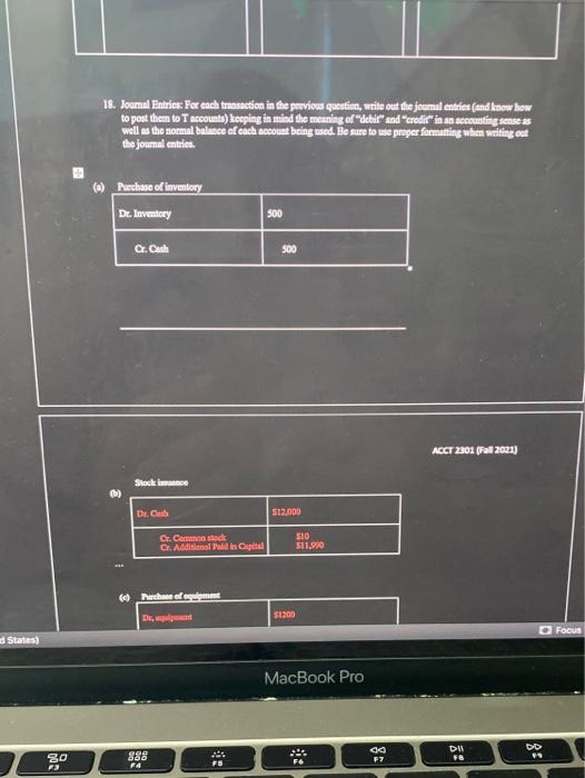 For each of the following transactions of Comet Company for the month