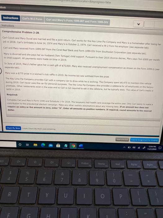  cator:&inprogress false Bock Instructions Carl's W-2 Form Call and Mary's Form