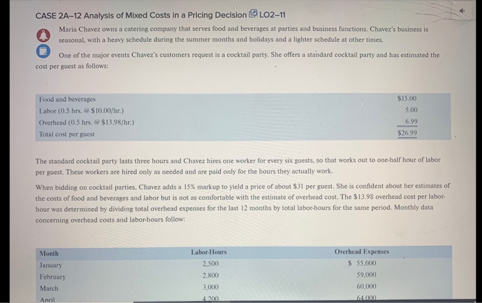 answer questions 3&4 only additional information Questions 3 & 4 CASE 2A-12