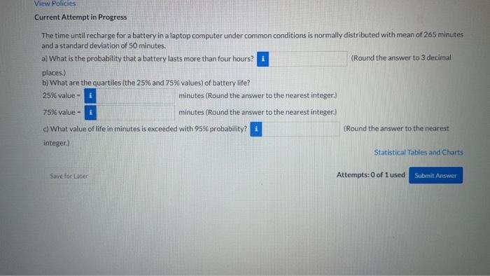  View Policies Current Attempt in Progress The time until recharge for