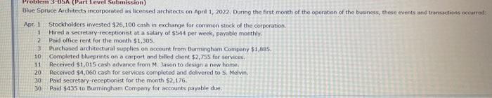  please answer all boxes! Problem 3 OSA (Part Level Submission) Blue
