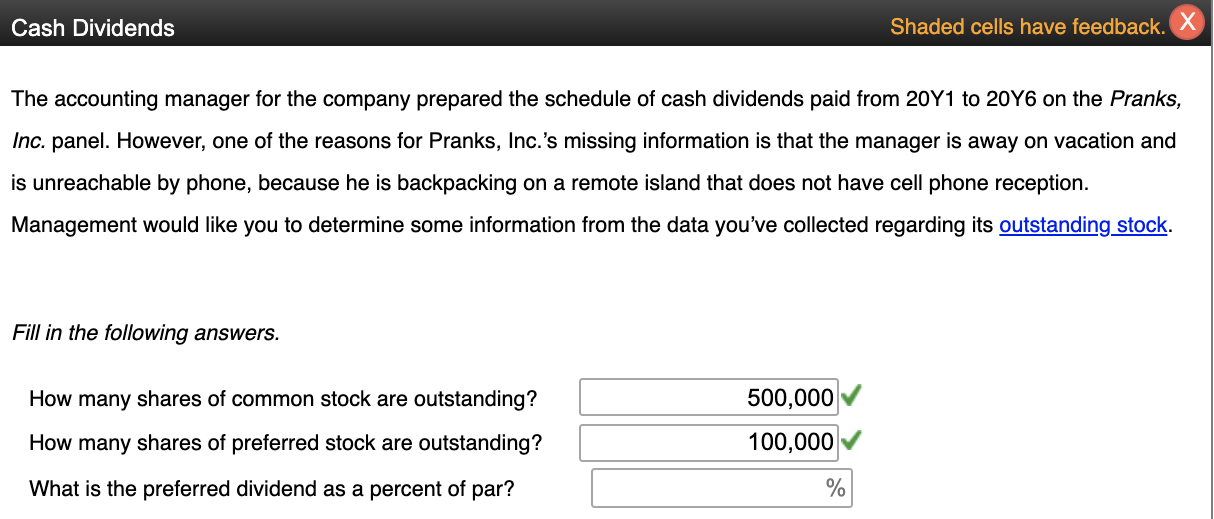 as percent of par. This is the full question. Pranks, Inc. Pranks,