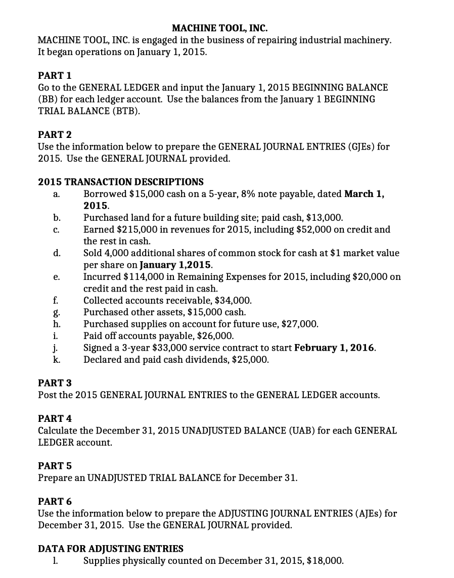  MACHINE TOOL, INC. MACHINE TOOL, INC. is engaged in the business