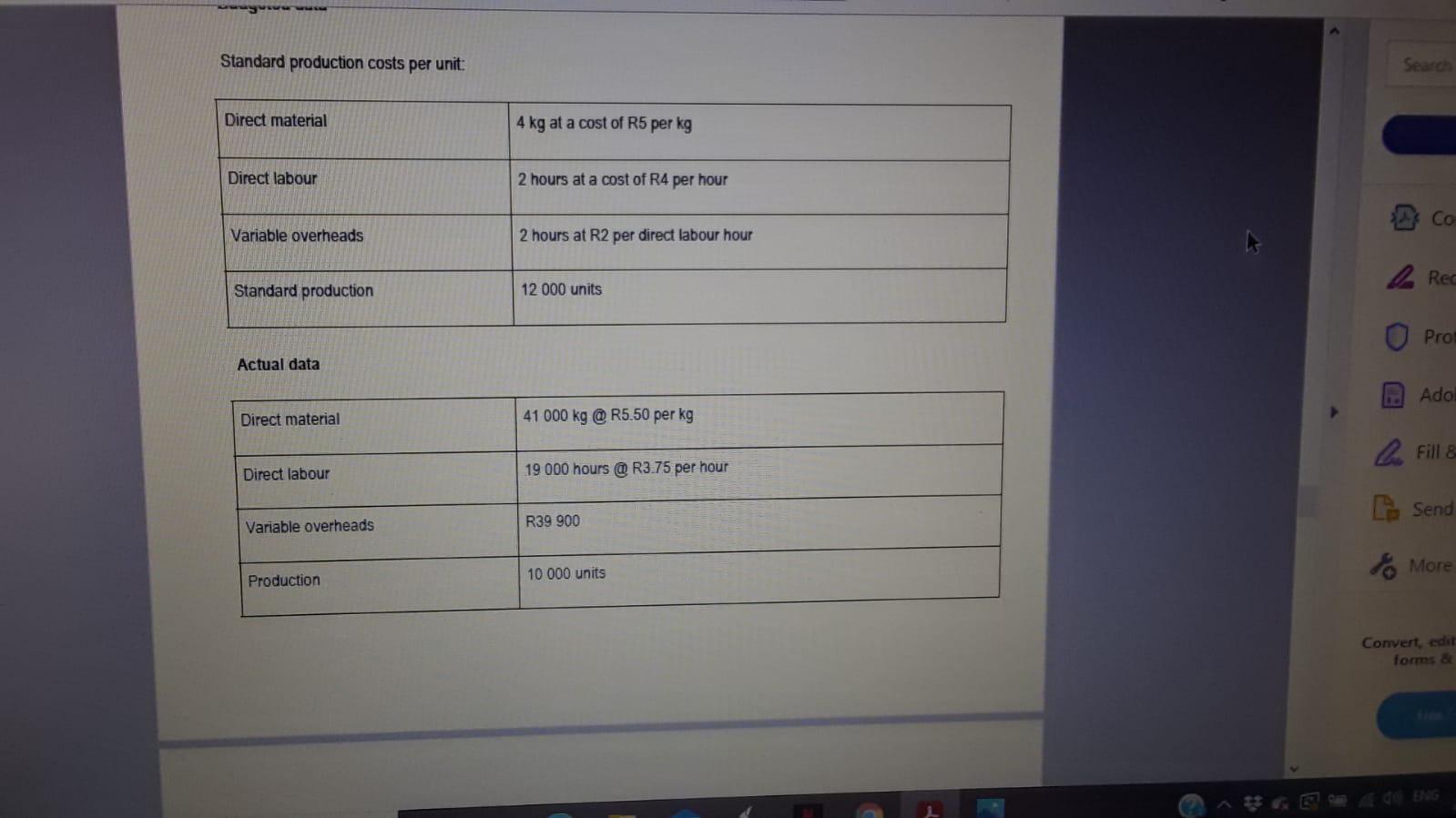 Comment: (3 marks) 5.1.3 Direct labour efficiency variance = = = Comment: