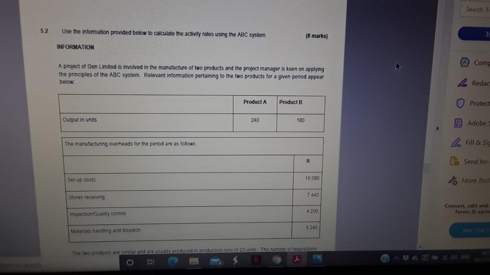 (3 marks) 5.1.4 Variable overhead expenditure variance = = = = Comment: