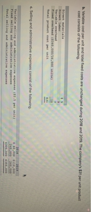 absorption costing income (two consecutive years) LO P2, P3 [The following information