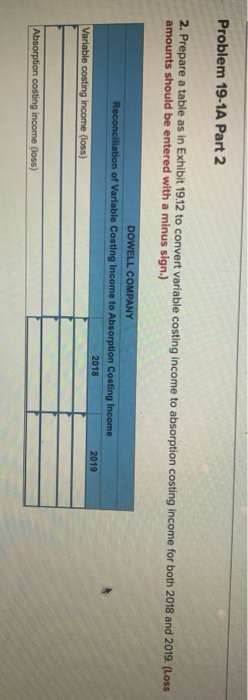 applies to the questions displayed below.) Dowell Company produces a single product.