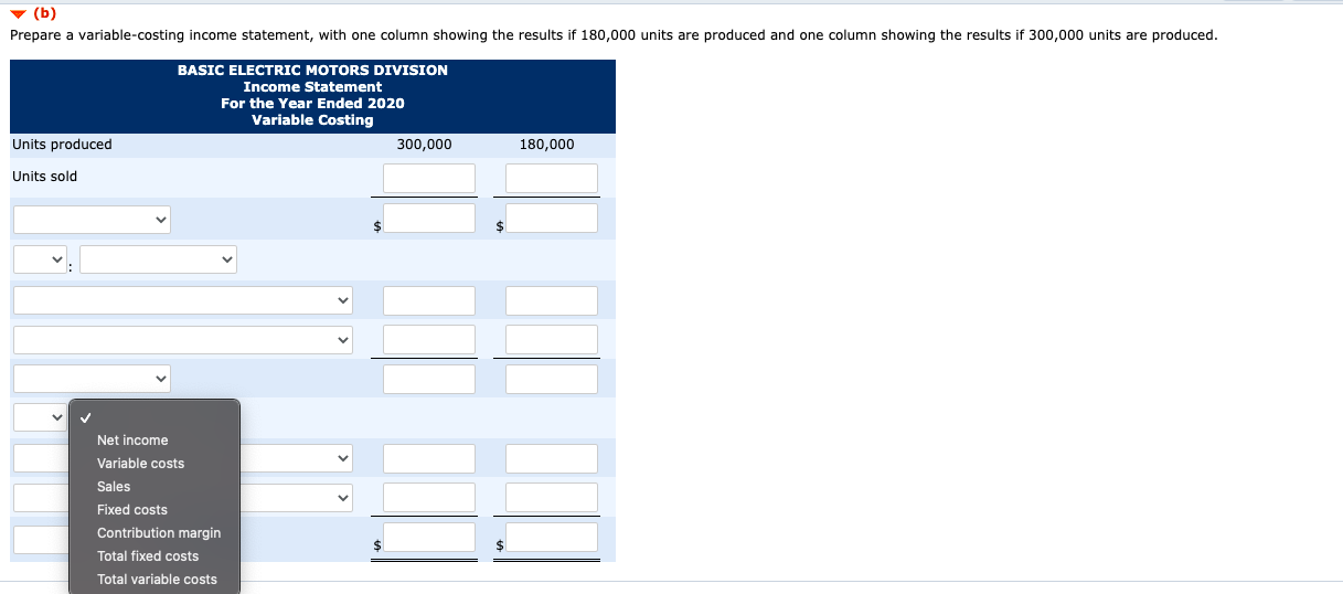 $1.80 per unit ($540,000 = 300,000) Manufacturing cost per unit Based on