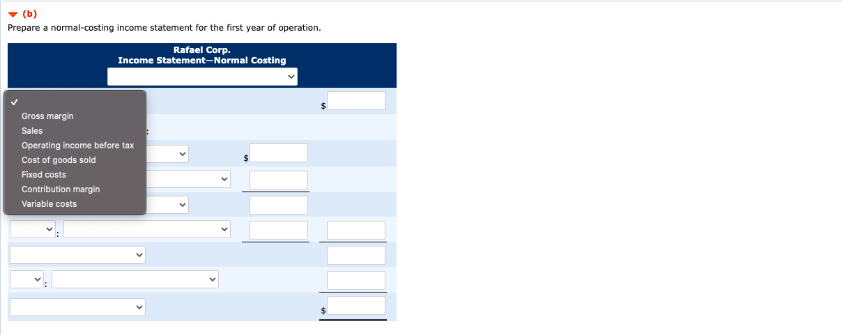 the accountant for Rafael Corp. uses normal costing and uses the budgeted