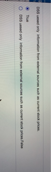  g DSS uesed only information from external sources such as current