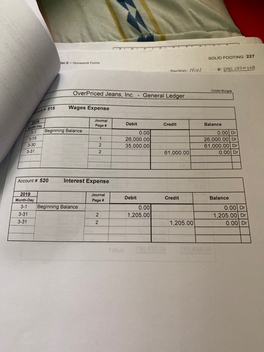 Bank. The cash to pay off the note is taken out of