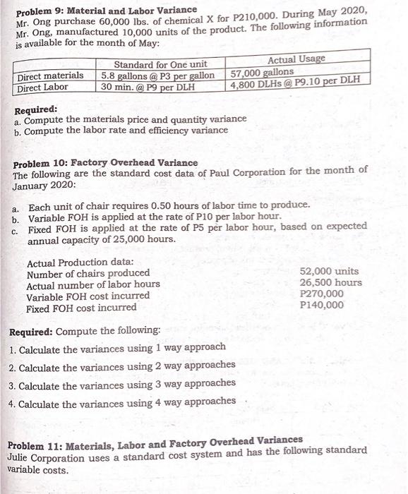 material usage variance P 3,000 Standard quantity of direct materials allowed for