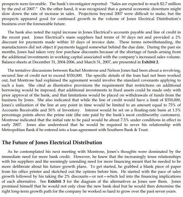 years of rapid growth, in the spring of 2007 Jones Electrical Distribution