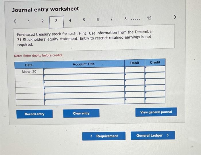follow. stockholders quity (January 1) Common stocks par value. 120.000 shares authorited,