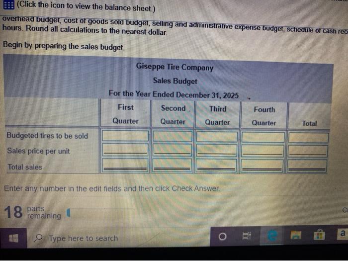 Company (Click the icon to view the other data Read the requirements