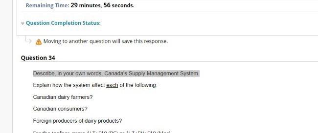  Remaining Time: 29 minutes, 56 seconds. Question Completion Status: A Moving