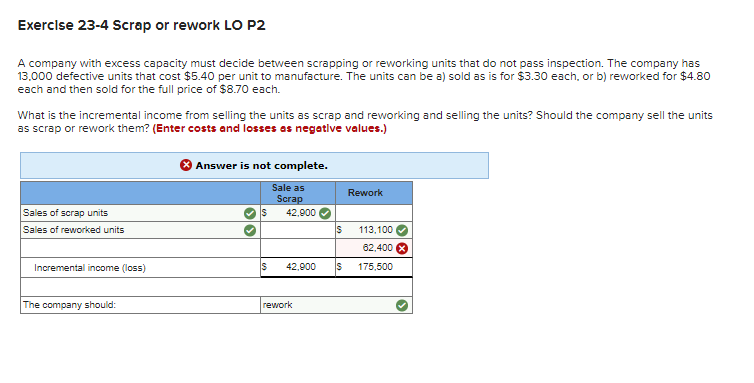  I don't see what I did wrong. Please show steps Exercise