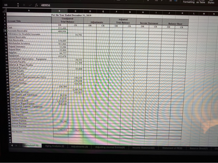 tab, and Adjustments (3) tab, prepare the adjusting journal entries for the