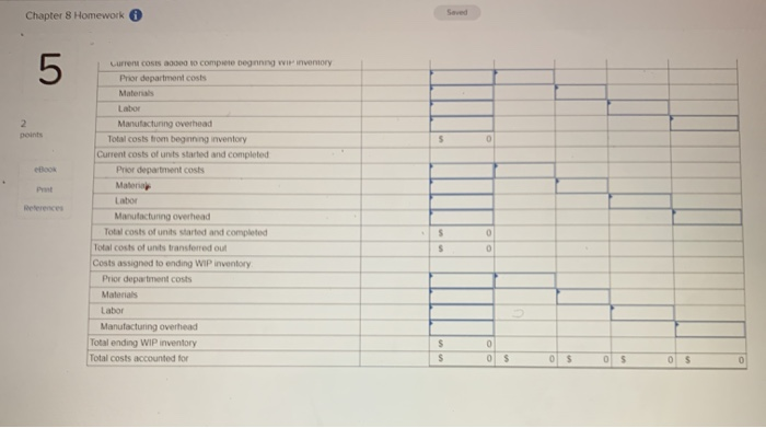 account for costs of production. It produces parts in three separate departments: