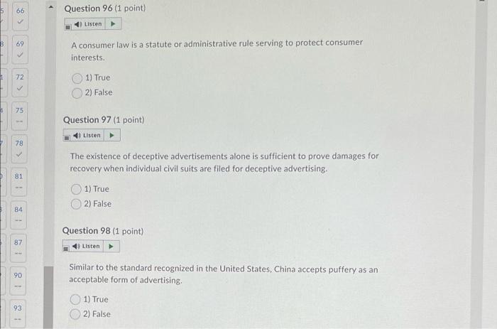 74 75 76 77 78 7.9 80 81 > Question 95 (1