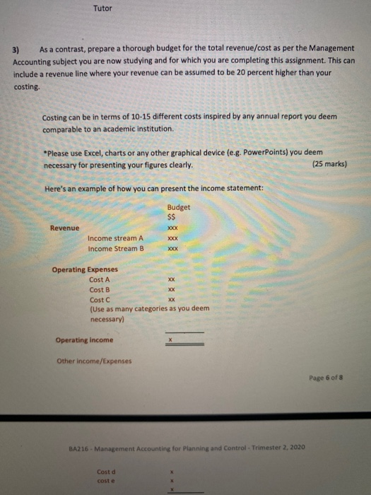 number 3 Ans 3 Particulators Amount Revenue 600000 fees given by the