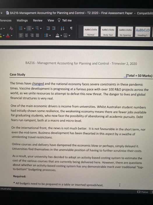 students Examination fees from students 132600 Total revenue(a) 732600 Operating expense Rent
