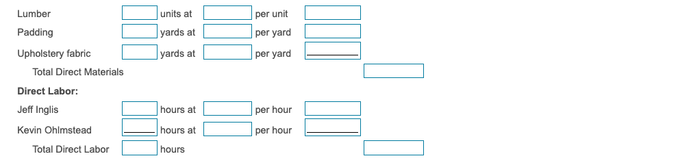 labor, and manufacturing overhead that should be shown on Job 310's job