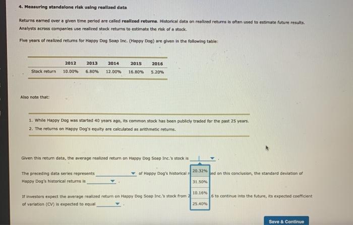 given time period are called realized returns. Historical data on reallred returns