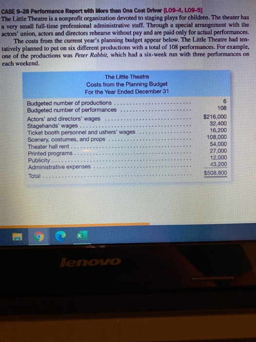  CASE 9-28 Performance Report with More than One Cost Driver (L09-4,