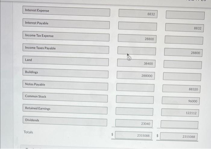 first.) AYAYAI CORP. Adjusted Trial Balance December 31,2022 Equipment Cash Depreciation Expense