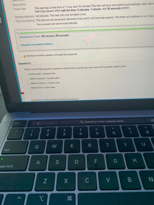  Instructions Timed Test This test has a time limit of 1