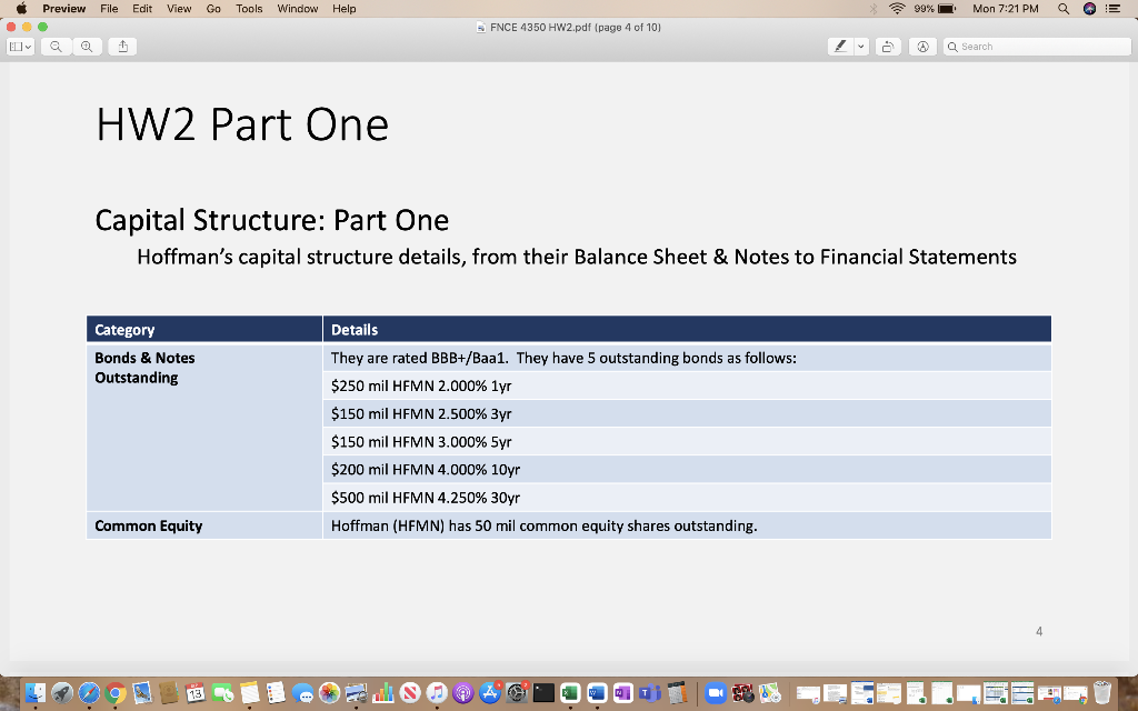 HW2 Overview Overview We will model Hoffman Auto Body, a publicly-traded regional