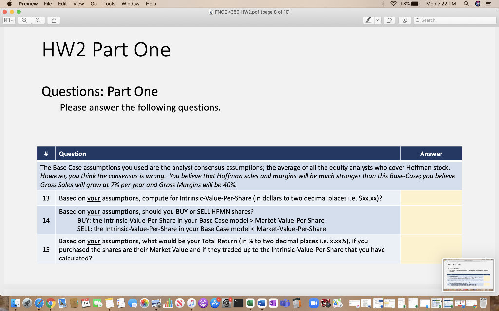 2.50% Terminal Value: assume a long-term FCF growth rate of 3.50% 13