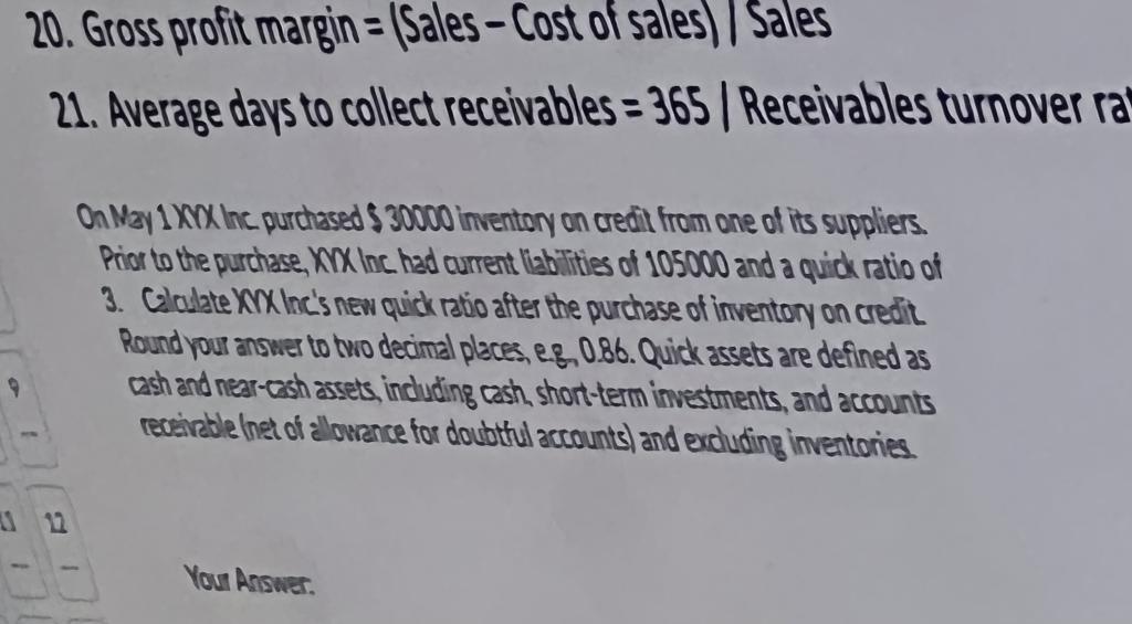 This is first-year university accounting, please answer quickly. - 20. Gross profit