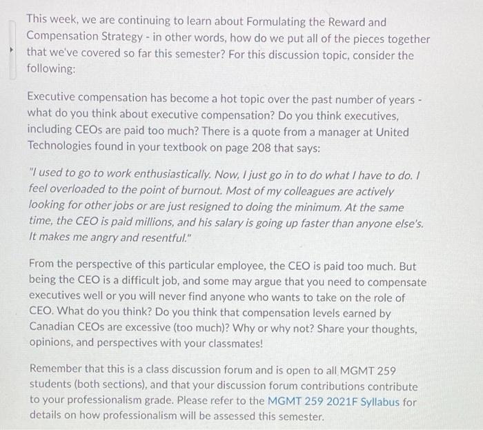  This week, we are continuing to learn about Formulating the Reward