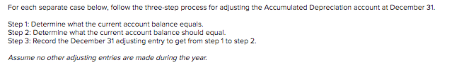 For each separate case below, follow the three-step process for adjusting