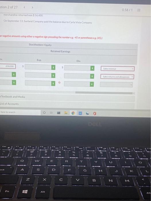 revenues and expenses. b On September 3. Carla Vista Company sold $