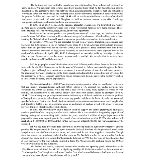 by 4/30/1998 from the bank to allow S&SS to become current on