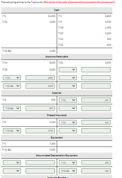 $7,300, paying $1,800 cash and the balance on account. 3 Purchased cleaning
