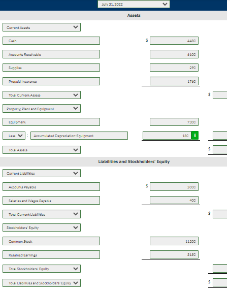 Billed customers $2,200 for cleaning services performed. 31 Paid $300 for maintenance