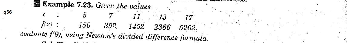456 : Example 7.23. Given the values 5 7 11 13