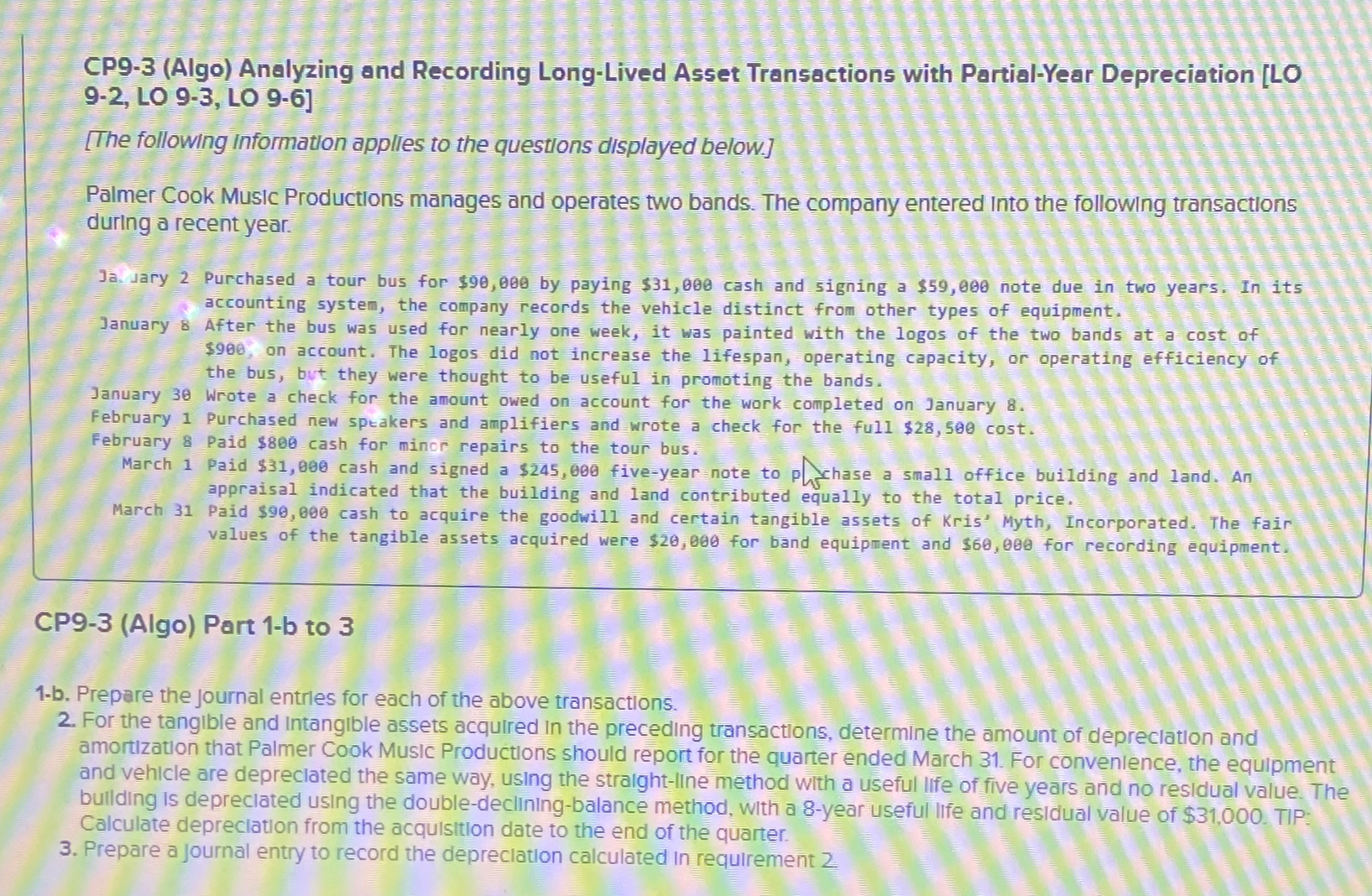  CP9-3(Algo) Analyzing and Recording Long-Lived Asset Transactions with Partial-Year Depreciation [LO