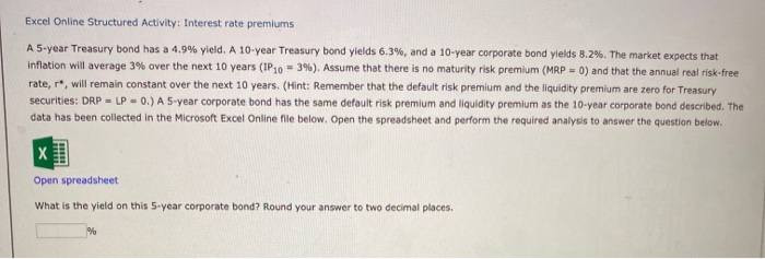 Microsoft Excel Online file below. Open the spreadsheet and perform the required