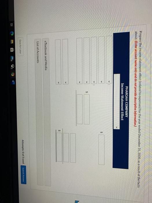 on January 1, 2019. Pharoah estimated the remaining useful life of the