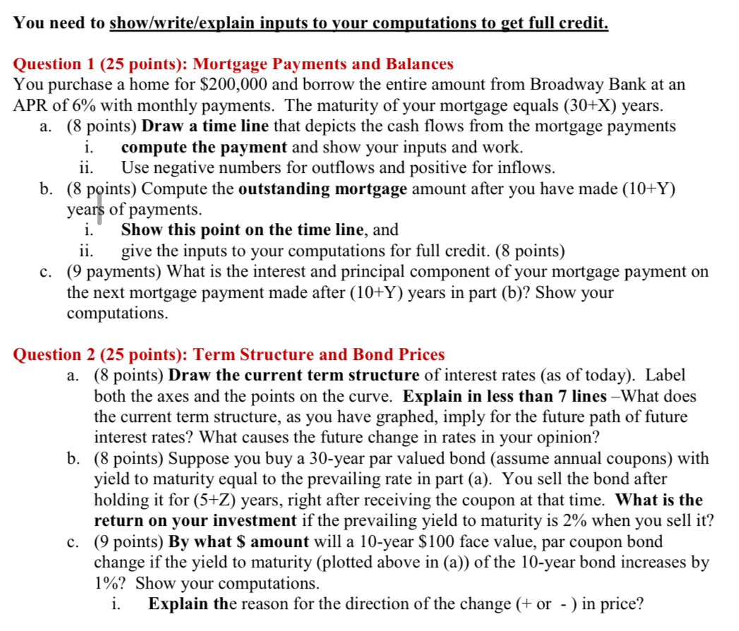  You need to show/write/explain inputs to your computations to get full