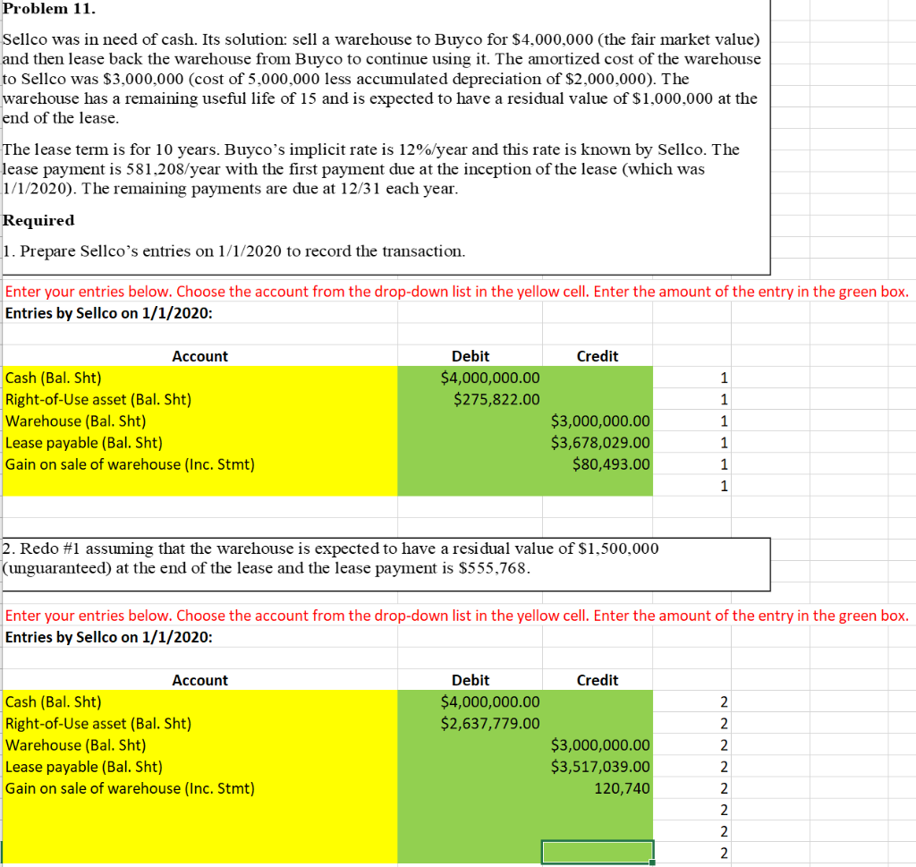 Please help me with the entire problem. I have some missing journal