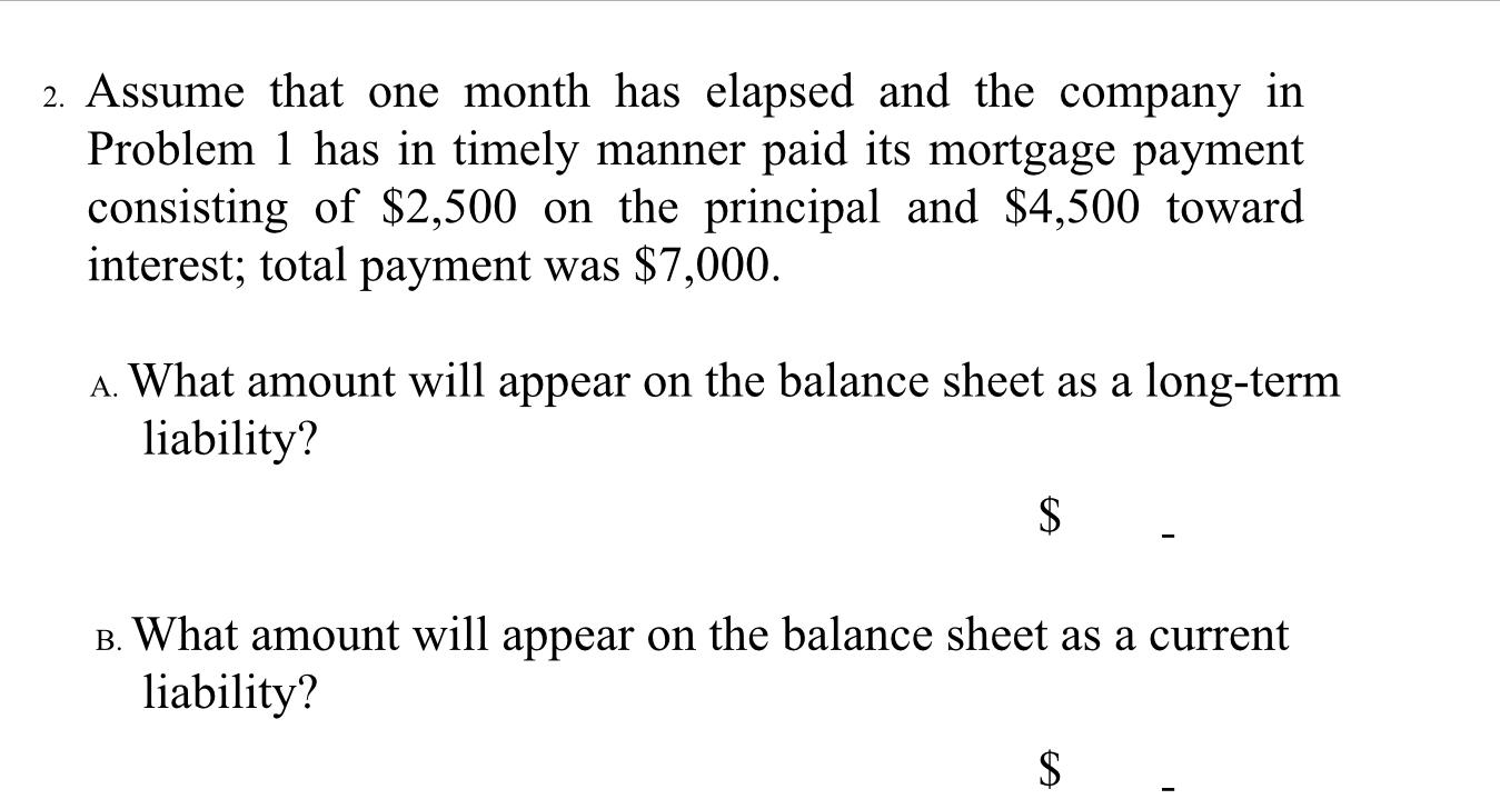 building is purchased for $650,000 with a $200,000 down- payment and a